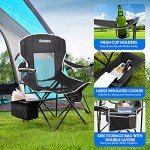 GOOGO Camping Chair Folding, Oversize Portable Lightweight Chair with Cooler, Cup Holder, Mesh Back Seat, Supports 300lbs, Collapsible Compact Chair with Carry Bag & Strap for Outdoor, Camp, Hiking