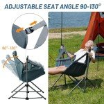 TIMBER RIDGE Hammock Camping Chair with Adjustable Backrest, Heavy Duty Folding Hammock Chair Supports 300lbs, Portable Hammock Chair for Camping, Travelling and Patio, Blue