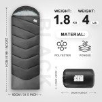 Cold Weather Sleeping Bags for Adults 30℉ - Portable, Waterproof, 4lb Lightweight Sleeping Bag for Tall Kids Girls Boys with Compression Sack, for Warm Camping, Hiking, Travel, Outdoor& Indoor