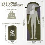 Elevon Sleeping Bag for Adults Teens Kids Cold Warm Weather, Portable Waterproof & Lightweight, Compact with Compression Sack, for 3-4 Seasons Camping, Backpacking, Hiking, Travel, Indoors Outdoors