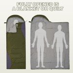 Elevon Sleeping Bag for Adults Teens Kids Cold Warm Weather, Portable Waterproof & Lightweight, Compact with Compression Sack, for 3-4 Seasons Camping, Backpacking, Hiking, Travel, Indoors Outdoors