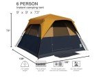 EVER ADVANCED 6 Person Camping Tent, Blackout Tent for Camping Instant Cabin Tents for Family with Rainfly, 60s Easy Setup, Water-Resistant