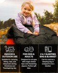 Sportneer Sleeping Bag, 3 Seasons Warm Cold Weather Sleeping Bags for Adults Kids Boys Girls with Compression Sack- Lightweight Camping Essentials Gear Accessories, Backpacking, Hiking (Black)