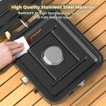 OGERY 2-Burner Foldable Camping Stove with Griddle (Textured & Smooth) and Carrying Bag, Portable Propane Camp Stove with 2 Adjustable Burners & Piezo Ignition, for Camping Tailgating Essentials Gear