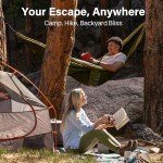 Kootek Camping Hammock 500 lbs Capacity, Camping Essentials, Lightweight Portable Double Hammock with Tree Straps, Camping Gear for Outside Hiking Camping Beach Backpack Travel