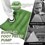 ropoda Upgraded Extra Thickness 6'' Inflatable Sleeping Pad with Pillow, Built-in Foot Pump, 77''*27'' Camping Pad with Carry Bag, Ultralight & Compact Camping Mat Pad for Hiking, Green