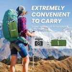 ropoda Upgraded Extra Thickness 6'' Inflatable Sleeping Pad with Pillow, Built-in Foot Pump, 77''*27'' Camping Pad with Carry Bag, Ultralight & Compact Camping Mat Pad for Hiking, Green