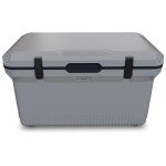 ENGEL 60 QT Ultra-Light Injection Molded Cooler - Ice Chest Keeps Ice up to 7 Days - Large Cooler Includes Wire Basket, Divider and Built-in Bottle Opener - Gray with Dark Grey Interior (Haze Grey)