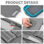 HI NINGER camping cutting board, Collapsible Chopping Board with Colander, 9-In-1 Multi Chopping Board Kitchen Vegetable Washing Basket for Camping,Camping Gifts Camping Accessories for RV Campers