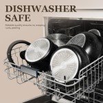 KIKCOIN 20 Pcs Pots and Pans Set Non Stick, Detachable Handle Cookware Sets Nonstick, Non Toxic Induction RV Kitchen Cooking Set with Removable Handles, Dishwasher/Oven Safe, Easy Clean (Black)