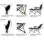 apollo walker Folding Camping Chairs Reclining Beach Chairs for Adults Portable Sun Chairs Outdoor Lounger with Carry Bag,for Fishing,Camp,Picnics (Red)