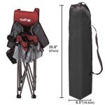 apollo walker Folding Camping Chairs Reclining Beach Chairs for Adults Portable Sun Chairs Outdoor Lounger with Carry Bag,for Fishing,Camp,Picnics (Red)