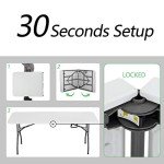 6FT Picnic Table Folding Table Camping Table Plastic Table Fold Up Table Lock for Party Event,White