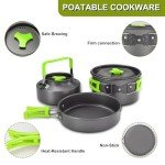 Wesqunie 20Pcs Camping Pots and Pans Set for Outdoor Cooking - Backpacking Camp Cookware Mess Kit, Camp Kitchen Utensil Set with Coffee Kettle Pot, Camping Gear Must Haves for Hiking, Picnic, Glamping