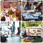 6FT Picnic Table Folding Table Camping Table Plastic Table Fold Up Table Lock for Party Event,White
