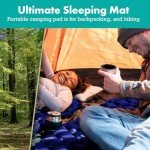 Sleepingo Inflatable Mat for Camping - Ultralight Sleeping Pad for Camping and Backpacking - Compact Air Mattress - Camping Mat with Tear-Resistant Ripstop Nylon - 73.5" x 21.5" - Blue