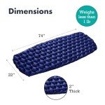 Sleepingo Inflatable Mat for Camping - Ultralight Sleeping Pad for Camping and Backpacking - Compact Air Mattress - Camping Mat with Tear-Resistant Ripstop Nylon - 73.5" x 21.5" - Blue