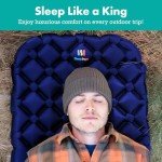 Sleepingo Inflatable Mat for Camping - Ultralight Sleeping Pad for Camping and Backpacking - Compact Air Mattress - Camping Mat with Tear-Resistant Ripstop Nylon - 73.5" x 21.5" - Blue