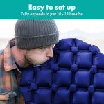 Sleepingo Inflatable Mat for Camping - Ultralight Sleeping Pad for Camping and Backpacking - Compact Air Mattress - Camping Mat with Tear-Resistant Ripstop Nylon - 73.5" x 21.5" - Blue