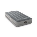 Intex 64112E Dura-Beam Standard Prestige Air Mattress: Fiber-Tech – Twin Size – Built-in USB Electric Pump – 12in Bed Height – 300lb Weight Capacity
