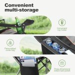 LET'S CAMP Folding Camping Chair Oversized Heavy Duty Padded Outdoor Chair with Cup Holder Storage and Cooler Bag, 450 LBS Weight Capacity, Thicken 600D Oxford,2 Pack