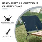CAMEL CROWN Portable Camping Chair Folding Compact Lawn Lightweight Backpacking Chair with Carry Bag for Outdoor Hiking Beach Travel Picnic Festival Black