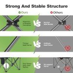 LET'S CAMP Folding Camping Chair Oversized Heavy Duty Padded Outdoor Chair with Cup Holder Storage and Cooler Bag, 450 LBS Weight Capacity, Thicken 600D Oxford,2 Pack