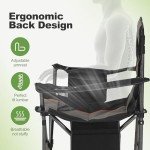 LET'S CAMP Folding Camping Chair Oversized Heavy Duty Padded Outdoor Chair with Cup Holder Storage and Cooler Bag, 450 LBS Weight Capacity, Thicken 600D Oxford,2 Pack