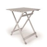 Camco Large Aluminum Side Table | Features Easy Setup & Supports Up to 110lbs | 19.5 L x 20” W x 24.25” H | Great for Camping, RVing & More | Folds to 2” (W) for RV Storage and Organization (51891)