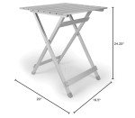 Camco Large Aluminum Side Table | Features Easy Setup & Supports Up to 110lbs | 19.5 L x 20” W x 24.25” H | Great for Camping, RVing & More | Folds to 2” (W) for RV Storage and Organization (51891)