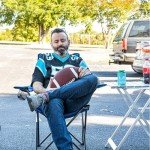 Camco Large Aluminum Side Table | Features Easy Setup & Supports Up to 110lbs | 19.5 L x 20” W x 24.25” H | Great for Camping, RVing & More | Folds to 2” (W) for RV Storage and Organization (51891)