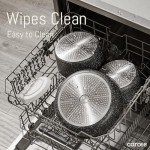 CAROTE 17pcs Pots and Pans Set Non Stick, Nonstick Cookware Set with Removable Handle,RV Kitchen Set, Detachable Cookware Set, Oven Use, Camping Use, Midnight Black