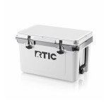 RTIC Ultra-Light 32 Quart Hard Cooler Insulated Portable Ice Chest Box for Beach, Drink, Beverage, Camping, Picnic, Fishing, Boat, Barbecue, 30% Lighter Than Rotomolded Coolers, White/Grey