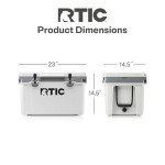 RTIC Ultra-Light 32 Quart Hard Cooler Insulated Portable Ice Chest Box for Beach, Drink, Beverage, Camping, Picnic, Fishing, Boat, Barbecue, 30% Lighter Than Rotomolded Coolers, White/Grey