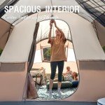 Portal 6 Person Family Camping Tents with Screen Porch, Weater Resistant 7' Tall Tent with Rainfly & Upgrated Poles, Easy Setup Tent for Outdoor Family Camping