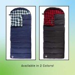 XL Sleeping Bag - 32F Comfort Rated 3-Season Envelope-Style Sleep Bag with Hood for Backpacking, Hiking, and Camping by Wakeman (Black and Red)