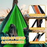 NATUREFUN Ultra-Light Travel Camping Hammock | 300kg Load Capacity,(275 x 140 cm) Breathable,Quick-Drying Parachute Nylon | 2 x Premium Carabiners,2 x Nylon Slings Included | Outdoor Indoor Garden