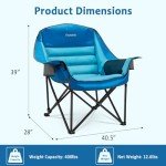 Youtanic Oversized Camping Chair, Portable Folding Camping Chairs with Side Pocket, Cup Holder and Carry Bag, Heavy Duty Outdoor Camping Chairs for Adults, Fishing, Sports, Trip, up to 400lbs, Style 1