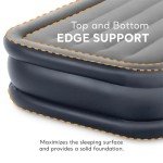 Intex 64131ED Dura-Beam Plus Deluxe Pillow Rest Air Mattress: Fiber-Tech – Twin Size – Built-in Electric Pump – 16.5in Bed Height – 300lb Weight Capacity