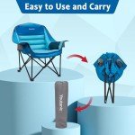 Youtanic Oversized Camping Chair, Portable Folding Camping Chairs with Side Pocket, Cup Holder and Carry Bag, Heavy Duty Outdoor Camping Chairs for Adults, Fishing, Sports, Trip, up to 400lbs, Style 1