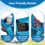 Youtanic Oversized Camping Chair, Portable Folding Camping Chairs with Side Pocket, Cup Holder and Carry Bag, Heavy Duty Outdoor Camping Chairs for Adults, Fishing, Sports, Trip, up to 400lbs, Style 1