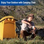 SAILARY 2PCS Collapsible Folding Camping Chairs Heavy Duty Lawn Foldable Chair with Cooler Bag, Storage Pocket, Waterproof Bag Outdoor Arm Sport Chair, Supports 325LBS, Black