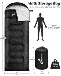 Sleeping Bags for Adults, Sportneer Sleeping Bag 3-4 Season Warm Weather Waterproof Lightweight Camping Sleeping Bag for Camping Backpacking Hiking Outdoor Travel