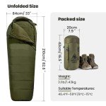 OneTigris Bushcrafter’s Sleeping Bags, Mummy Sleeping Bag for Camping Hiking Backpacking, Survival Gear