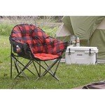 Guide Gear Club Camping Chair, Oversized, Portable, Folding with Padded Seats, 500-lb. Capacity Red Plaid