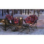Guide Gear Club Camping Chair, Oversized, Portable, Folding with Padded Seats, 500-lb. Capacity Red Plaid