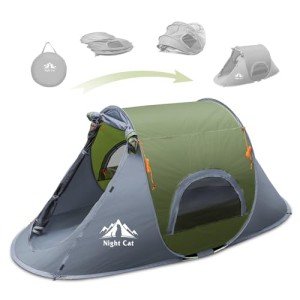 Night Cat Pop-up Camping Tent: 1 Person Tent Waterproof Instant Easy Setup Outdoor Tent