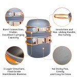 Camping Cookware Mess Kit, 13pcs Non-Stick Lightweight Mini Pots and Pans Set with Stainless Steel Forks Plates Spoons Knife Fork for Camping, Backpacking, Hiking, Outdoor Cooking and Picnic