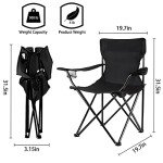 Damei century Folding Camping Chairs- Lightweight, Portable Chair for Beach, Lawn, Outdoor Sports, Black