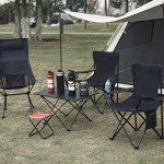 Damei century Folding Camping Chairs- Lightweight, Portable Chair for Beach, Lawn, Outdoor Sports, Black